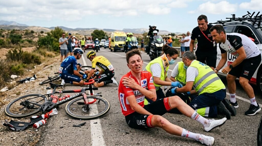 Pogačar Vuelta a España crash